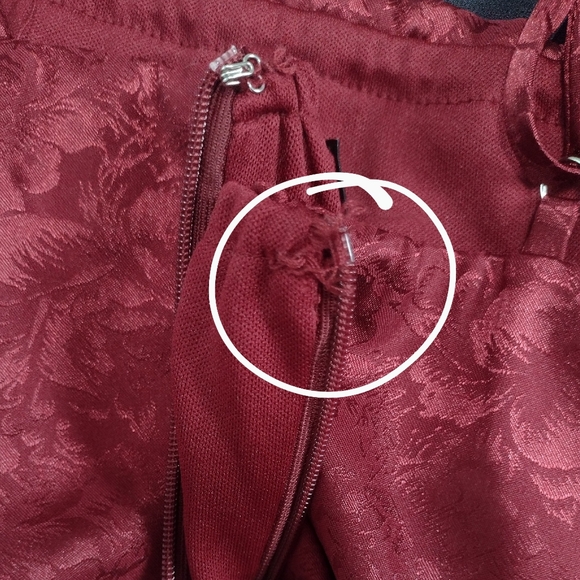 Lulus Kali Floral Satin Ruffle Mini Slip Dress Burgundy Red Size S - Picture 11 of 13